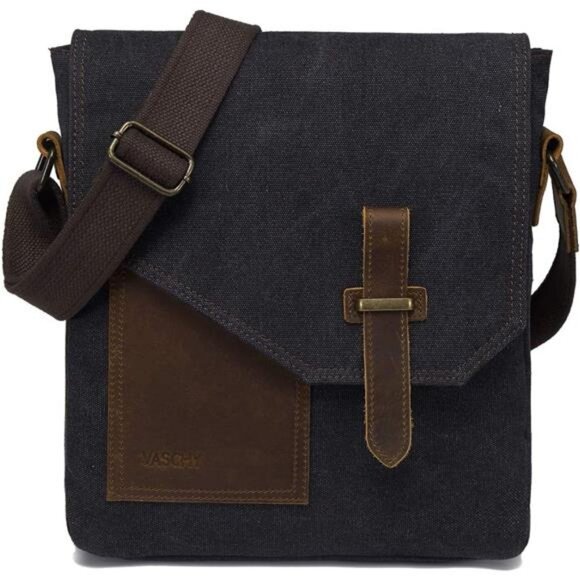 Other - Small Messenger Bag, Vintage Canvas Leather Lightweight Crossbody Bag